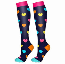 Lade das Bild in den Galerie-Viewer, Colourful Love Heart High Crazy Socks - Crazy Sock Thursdays
