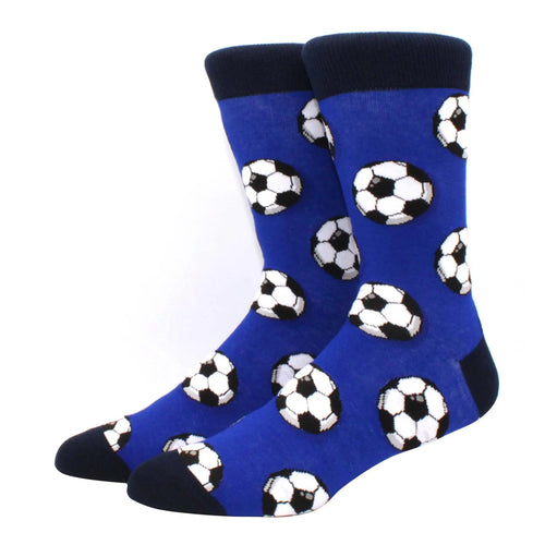 Soccer Balls on Blue Crazy Socks - Crazy Sock Thursdays