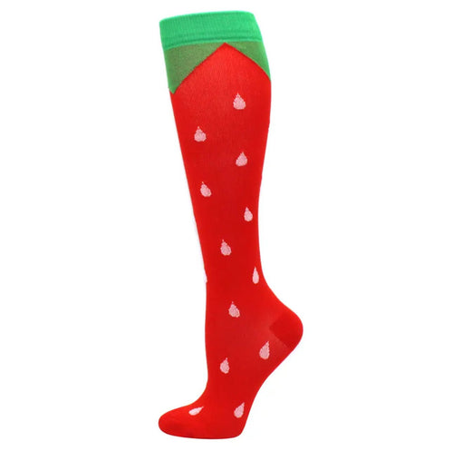 Strawberry Crazy High Compression Socks - Crazy Sock Thursdays