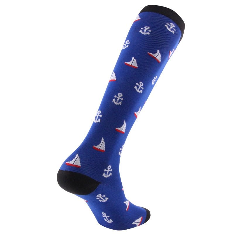 Yacht Life Crazy High Compression Socks - Crazy Sock Thursdays